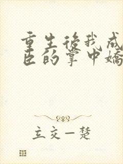 重生后我成了权臣的掌中娇的小说