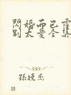 闪婚而已霍先生别太爱全集封面