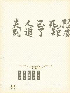 夫人已死,陆总别追了 短剧封面