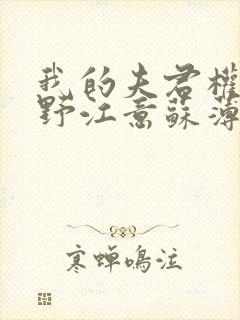 我的夫君权倾朝野江意苏薄