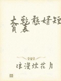 大乾憨婿短剧演员表