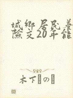 城乡居民养老保险交20年能领多少钱封面