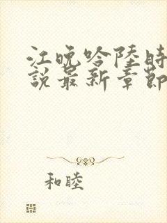 江晚吟陆时今小说最新章节更新时间