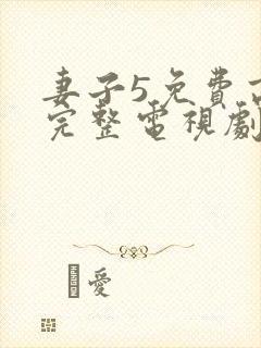 妻子5免费高清完整电视剧情年轻母亲