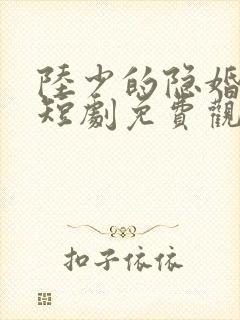 陆少的隐婚罪妻短剧免费观看封面
