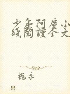 少年阿庆小说在线阅读全文