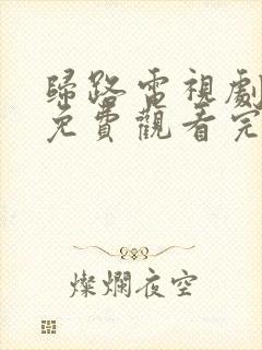 归路电视剧全集免费观看完整版在线观看封面