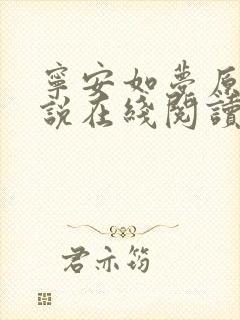 宁安如梦原著小说在线阅读免费