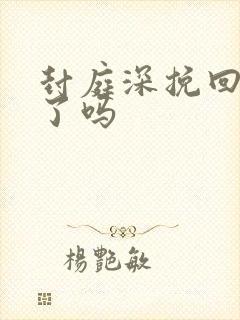 封庭深挽回容辞了吗封面