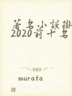 著名小说排行榜2020前十名封面