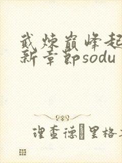 武炼巅峰起点最新章节sodu