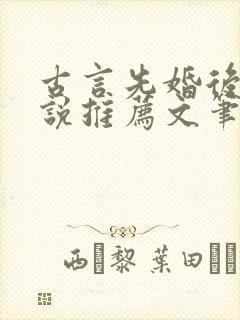 古言先婚后爱小说推荐文笔好高质量封面