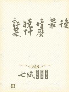 许晓晴最后结局是什么