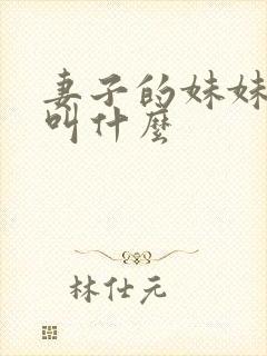 妻子的妹妹应该叫什么