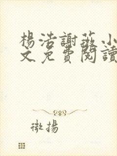 杨浩谢薇小说全文免费阅读封面