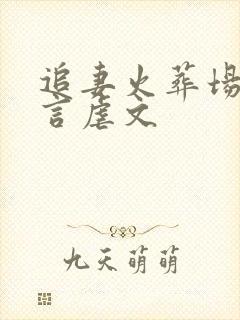 追妻火葬场的古言虐文