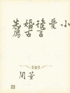 先婚后爱小说推荐古言