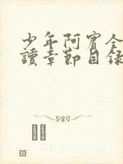 少年阿宾全文阅读章节目录