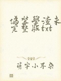 伪装学渣未删减完整版txt封面