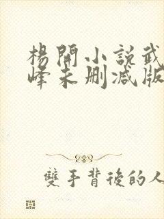 杨开小说武炼巅峰未删减版封面