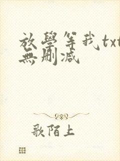 放学等我txt无删减封面