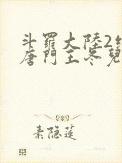 斗罗大陆2绝世唐门王冬儿的身份