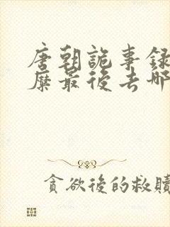 唐朝诡事录宋阿糜最后去哪了