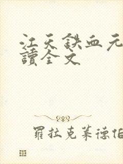 江天铁血元帅阅读全文