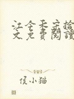 江今禾宋拾安全文免费阅读
