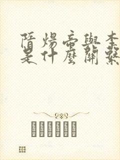隋炀帝与李世民是什么关系封面
