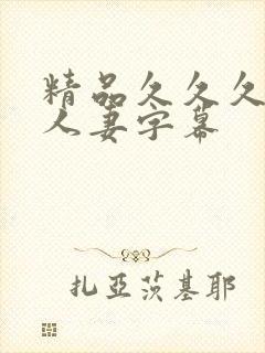 精品久久久中文人妻字幕