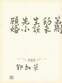 顾先生的第一宠婚小说未删版完整封面