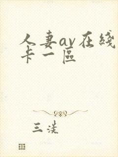 人妻av在线不卡一区