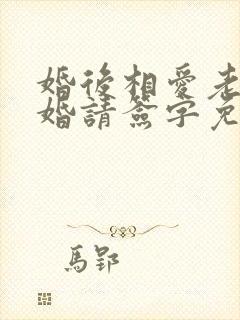 婚后相爱老公离婚请签字免费阅读
