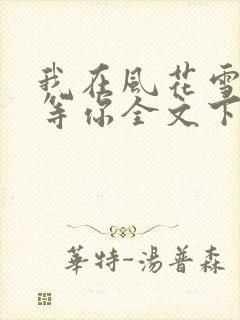 我在风花雪月里等你全文下载txt