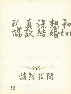 我真没想和大佬协议结婚txt