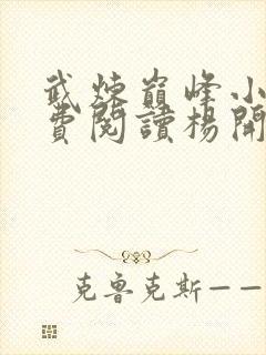 武炼巅峰小说免费阅读杨开