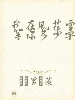我在风花雪月里等你多少字