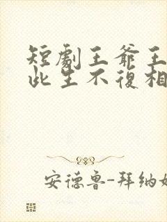 短剧王爷王妃说此生不复相见完整版