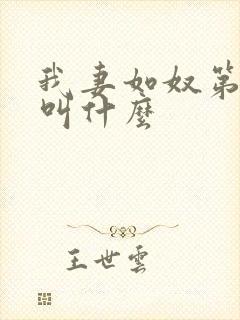 我妻如奴第二部叫什么