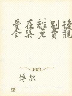 爱在离别后短剧全集免费观看高清封面