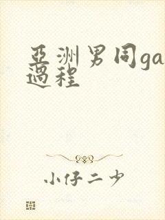 亚洲男同gay过程