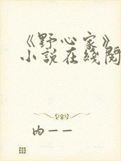 《野心家》原著小说在线阅读封面