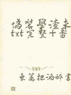伪装学渣未删减txt完整+番外封面