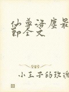 仙尊洛尘最新章节全文
