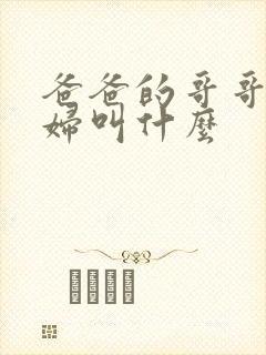 爸爸的哥哥的媳妇叫什么