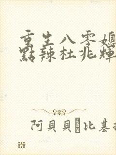 重生八零媳妇有点辣杜兆辉