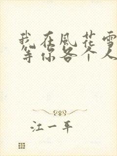我在风花雪月里等你各个人物结局封面