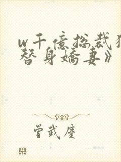w千亿总裁独宠替身娇妻》小说