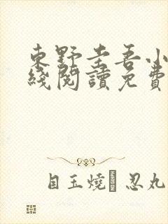 东野圭吾小说在线阅读免费